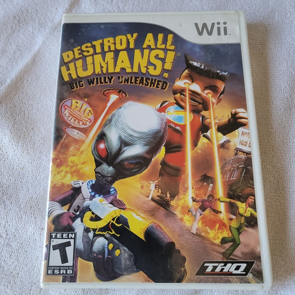 Destroy All Humans! Big Willy Unleashed‎ Wii 2008 case & disc NO MANUAL
